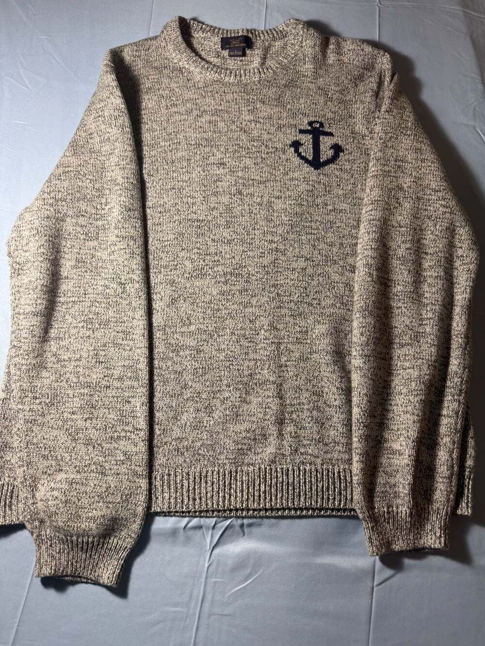 Brooks Brothers 346 Men's Anchor Logo Marled Knit Pullover Sweater